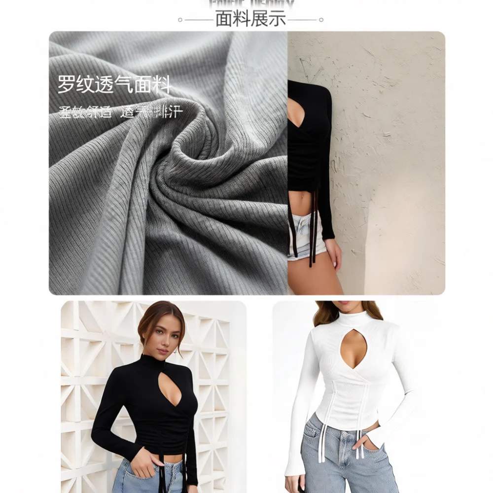 Athletic Yoga Shirt Women Long Sleeve Hollow Out Gym Top Breathable Slim Fit Sportswear Fitness Workout Apparel For Running