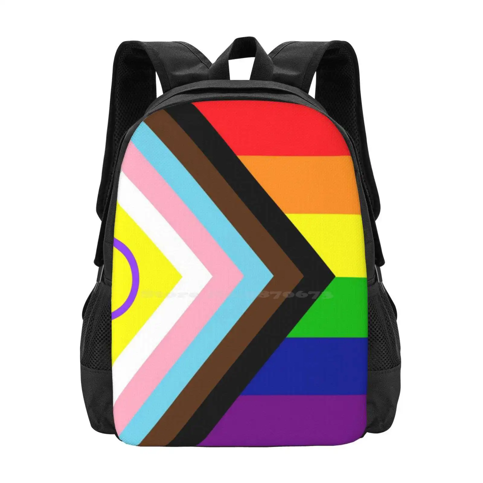 2021 Intersex-Inclusive Progress Pride Flag Hot Sale Schoolbag Backpack Fashion Bags Gay Rainbow Lesbian Queer Bisexual Asexual