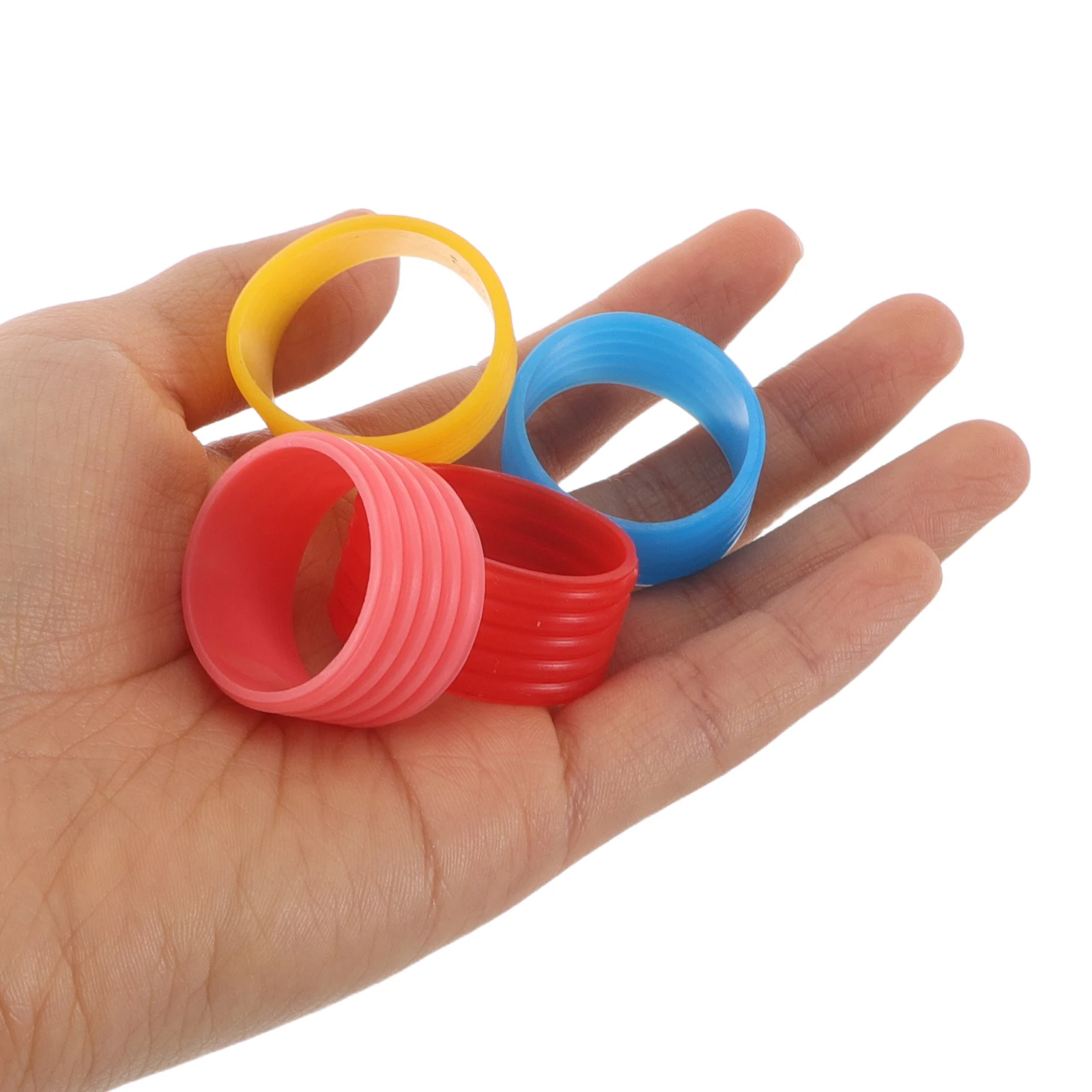 

7Pcs Sparkle Silicone Racket Bands 2.5cm Non-Skid Grip Rings for Tennis Badminton Shock Absorber Outdoor Indoor Use Racket