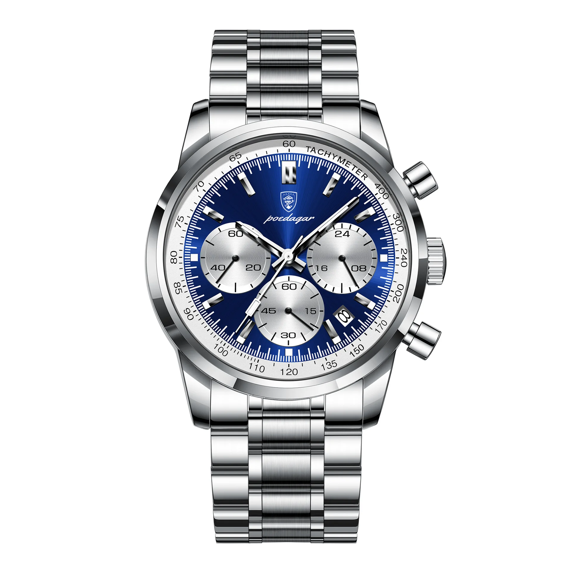 Luxe herenhorloge waterdicht lichtgevend chronograaf datumhorloge voor heren roestvrij staal militaire sport heren quartzhorloges