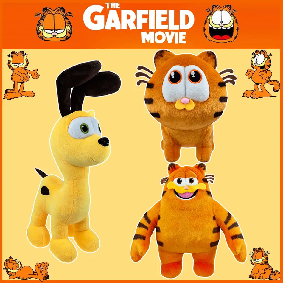 25cm New 2024 The Garfield Movie Anime Plush Doll Figure Moe Cat Cute Kawaii Series Ornaments Collection Desktop Display Toys