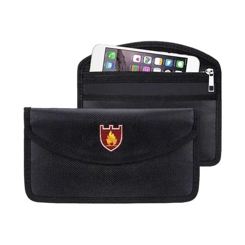 Fireproof Bags for Cash Fireproof Signal Blocking Pouch Interference Signal Wallet Bag Money Pouch with Zipper