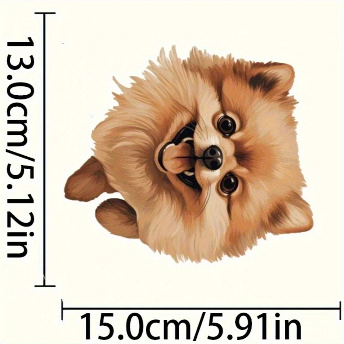 

1 шт. Очаровательная желтая 3D-наклейка с изображением померанского шпица из винила, водонепроницаемая, для мотоциклетного шлема и кузова автомобиля