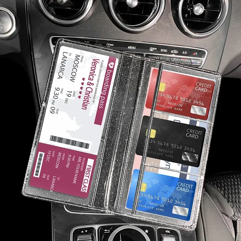 Ultra-thin Diamond Crystal Car Driver License Holder Driving License Case ID Bag Cover Auto Driving Documents Folder Wallet