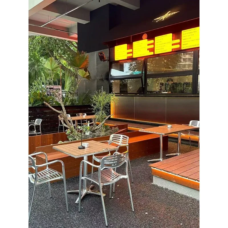 Outdoor table and chair combination, bar terrace, bar bar, casual outdoor restaurant, milk tea shop, coffee shop table