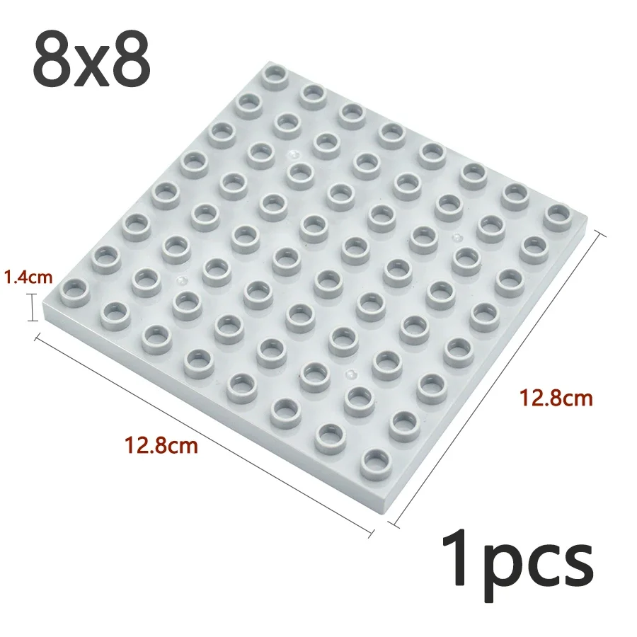 Duploes Big Size Double Sided 8x8 Dots BasePlates Assembly Plate Square Bricks Floors Classic Toys Duploe Large Particle