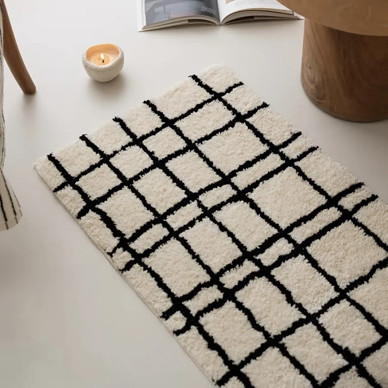 Home Made Bathroom Vanity - VIKAMA Irregular Check Bathroom Rug Anti