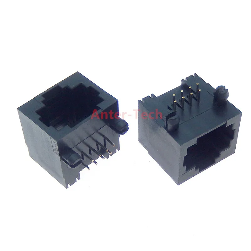 5pcs RJ45 8P8C Black Computer Internet Network PCB Jack Socket