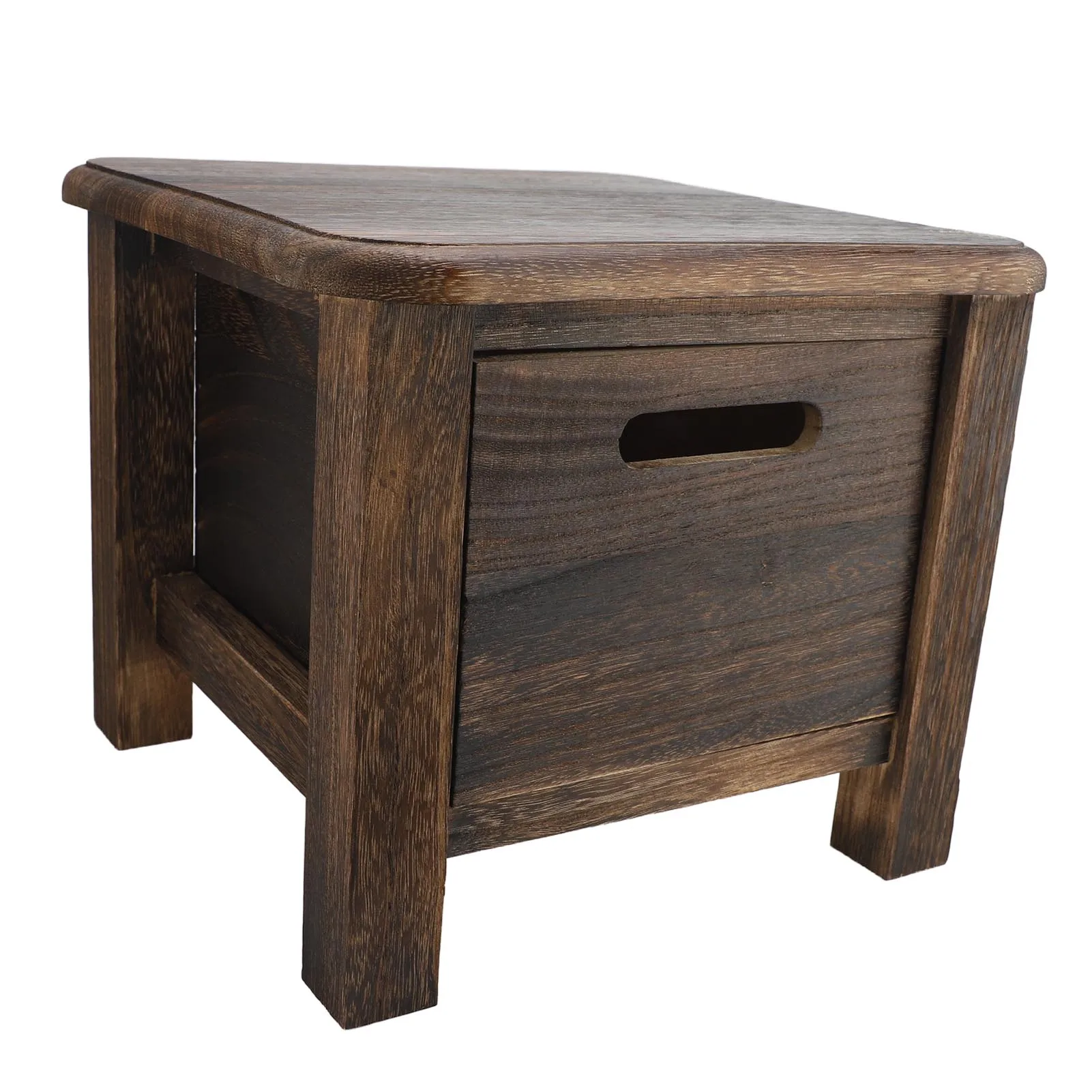 Sgabello portaoggetti in legno Sgabello versatile per cambio scarpe con cassetto portaoggetti Comodino per ingresso camera da letto 30x30x25 cm Sgabello comodino