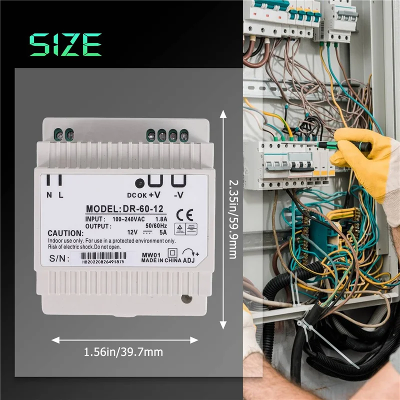 AD23-Din Rail Power Supply 60W 12V Ac Dc Converter Dr-60-12 Power Supply 12V 60W Kualitas Baik