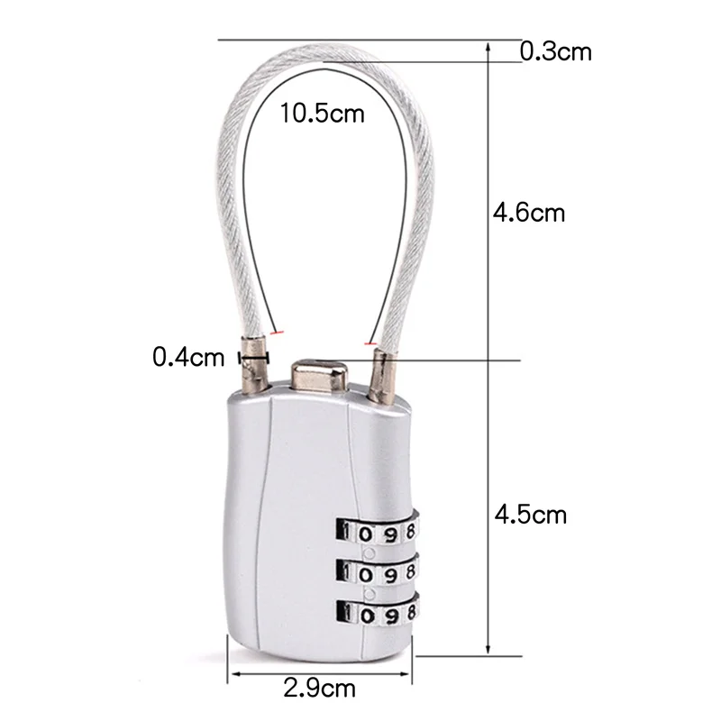 3-digit Locks Mini Luggage Suitcase TSA Lock Dial Digit Number Code Combination Padlock Security Travel Safe Password Locks