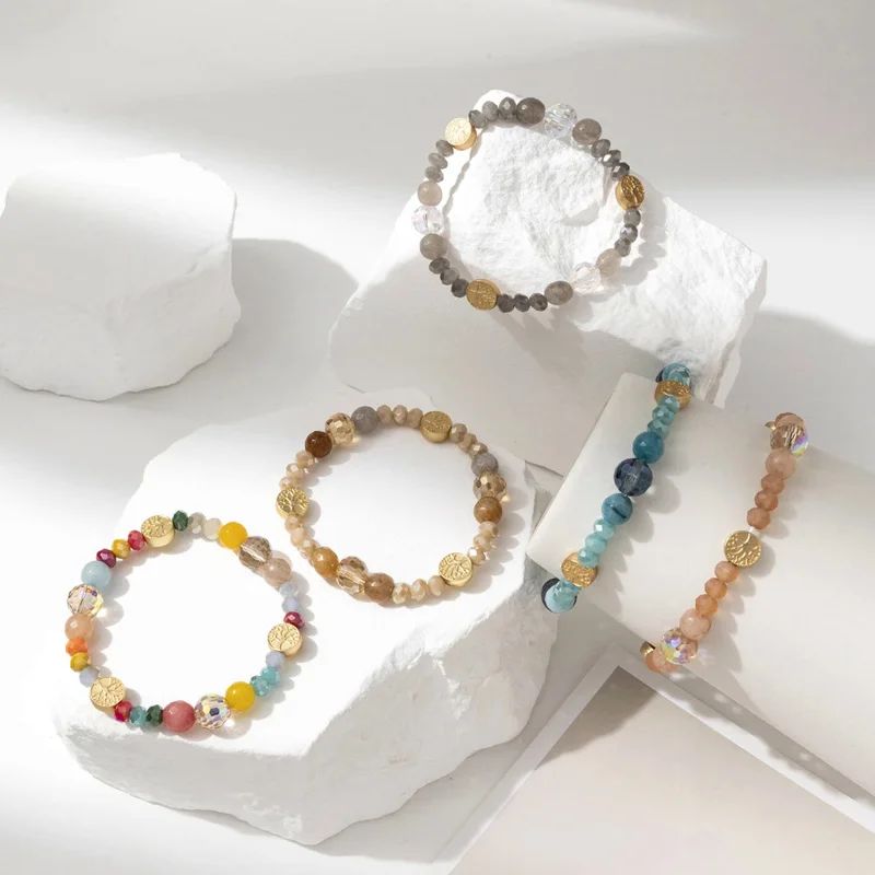 Cute Life Tree Beads Bracelet for Women Summer Lucky Colorful Bracelet
