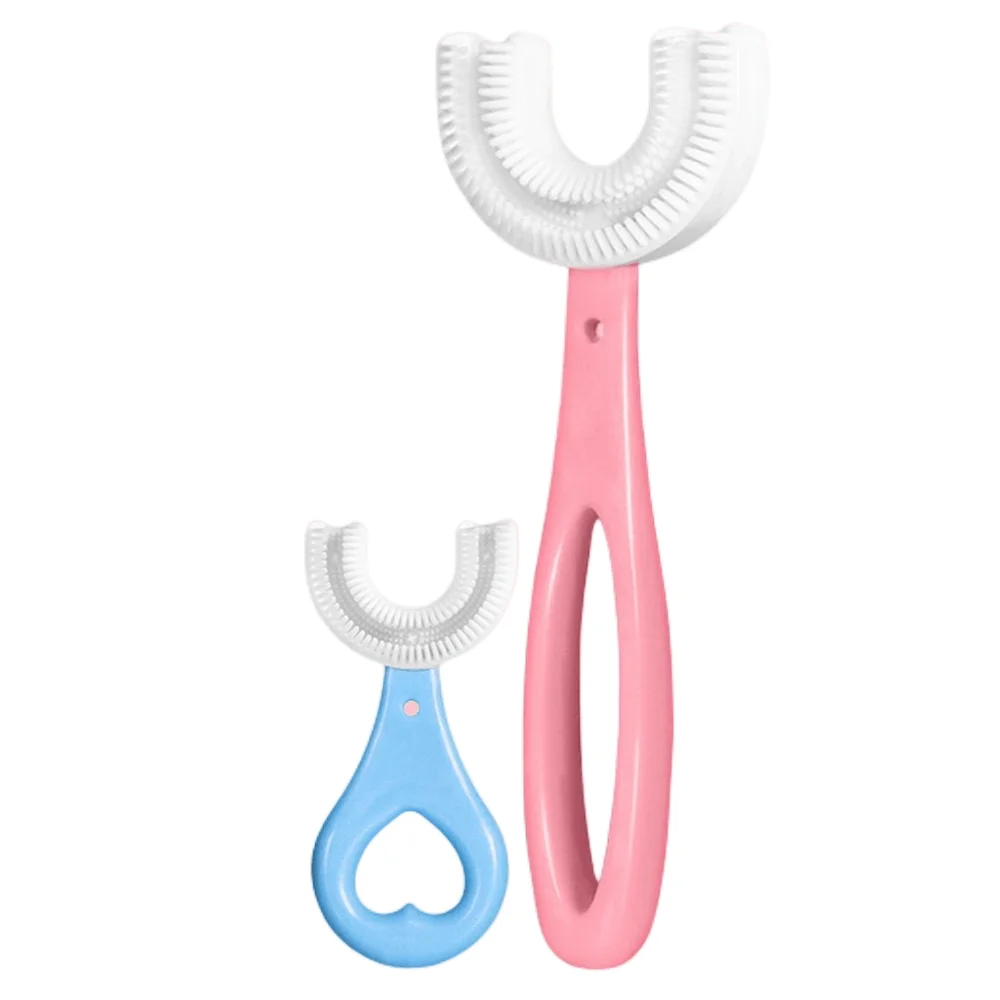 Children Toothbrush 360 Degree U-shaped Child Toothbrush Teethers Soft Silicone Brush Kids Teeth Oral Care Cleaning