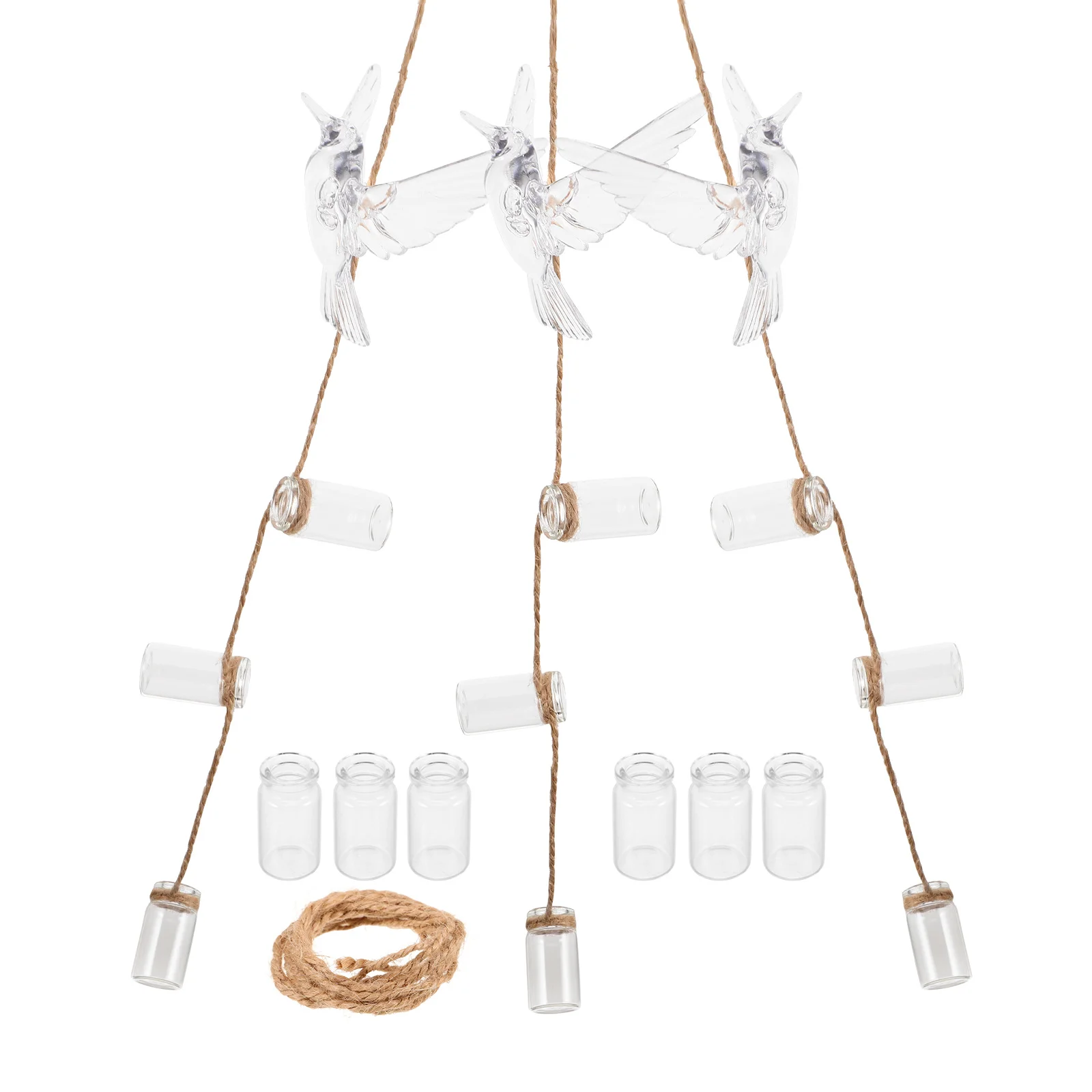 

3Set Hanging Glass Hummingbird Feeder Outdoor Water Dispenser Garden Balcony Patio Decorative Bird Feeding Supplies