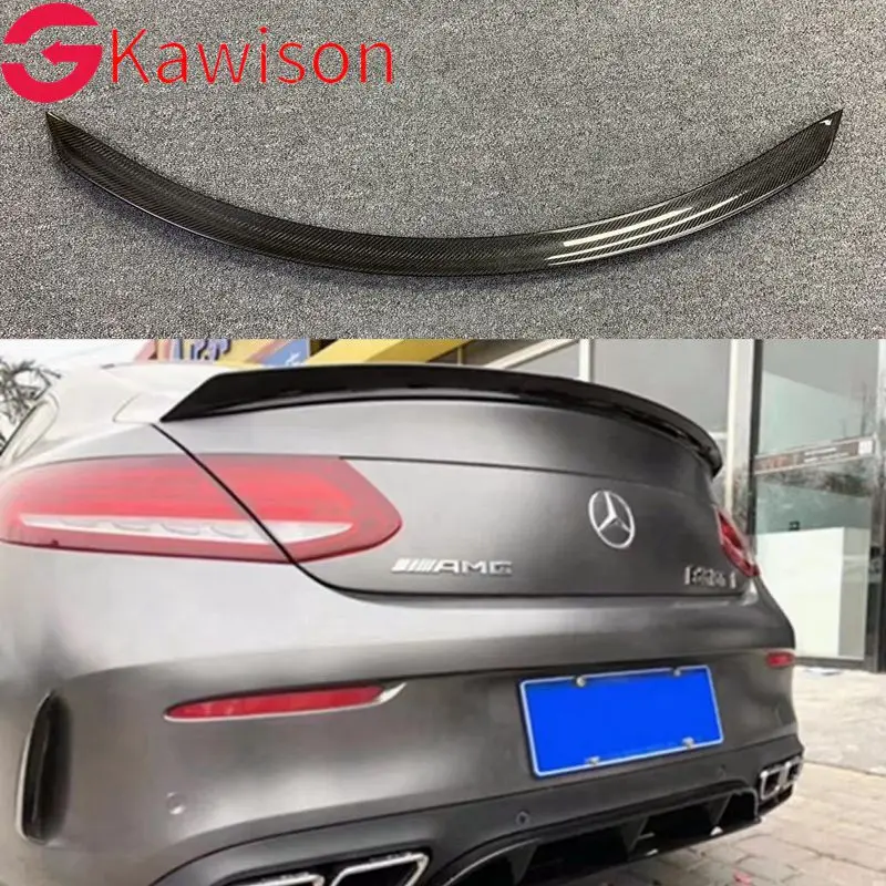 

Для Mercedes Benz C Class W205 Спойлер из углеродного волокна Задний багажник Spoiler крыло C200 C250 C300 C180 C350 Coupe 2-дверный автомобиль 2014 - UP