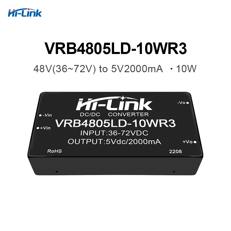 VRB4805LD-10WR3 36-72Vdc إلى 48V 10W مرحبا لينك معزول إخراج واحد DC-DC وحدة إمداد الطاقة 1500V