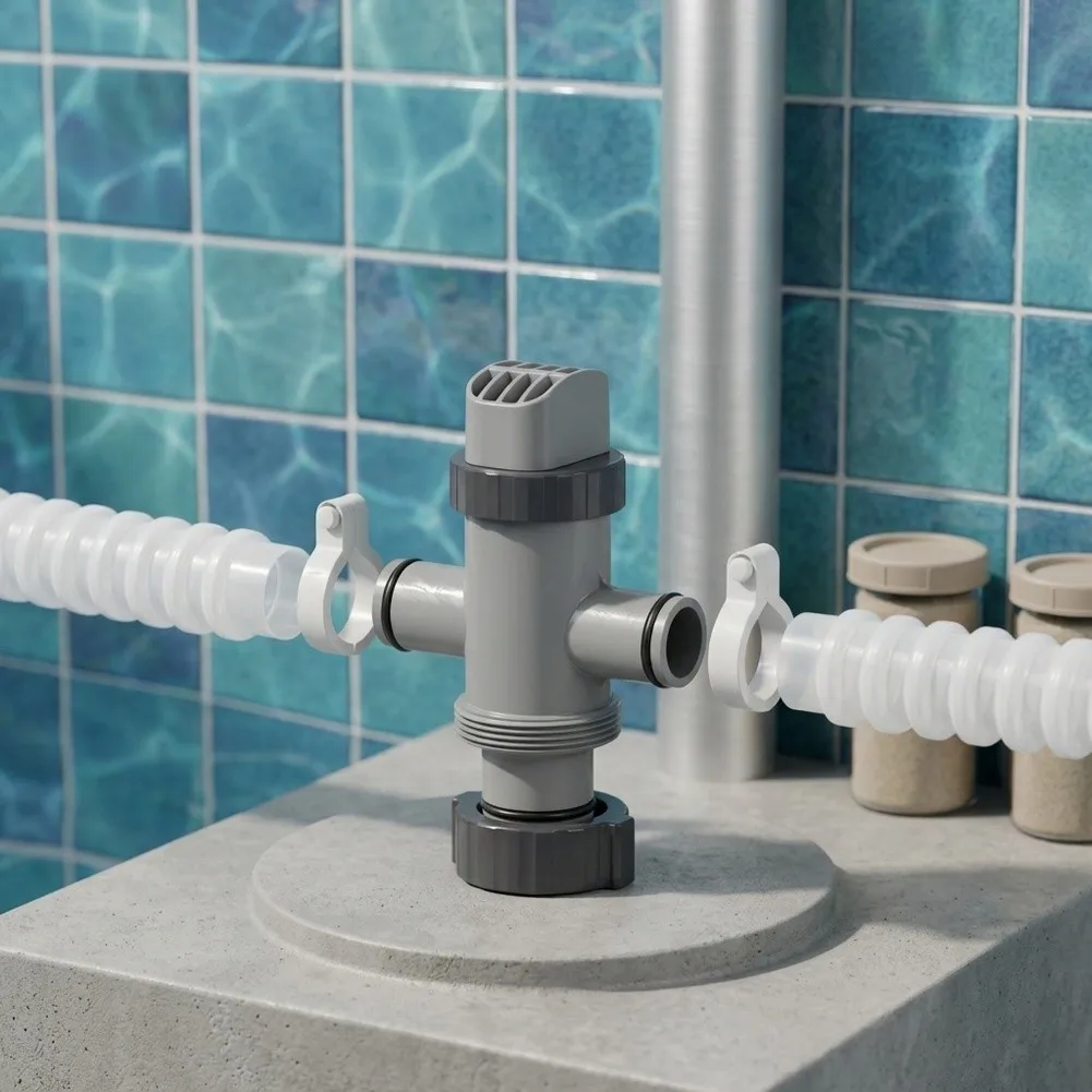 For SHAPON Dual-Separation Pool Hose Valve for Intex Above Ground Pools - 6.3 x 2.36 inch Replacement Plastic Valve