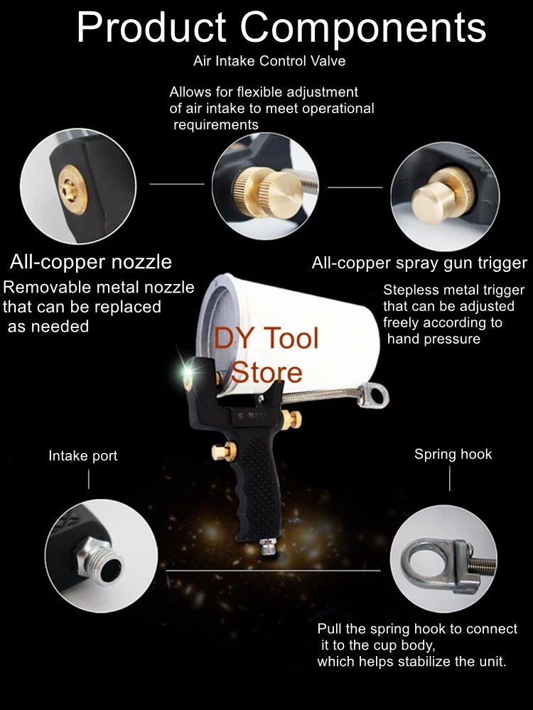 

3.0 Resin Gelcoat Spray Gun for FRP Molds, Large Diameter 5.0 Handheld Spray Gun