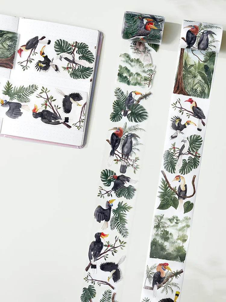 WT Birds Collection Journal Decoration Parrot and Paper PET Versatile Ins Style