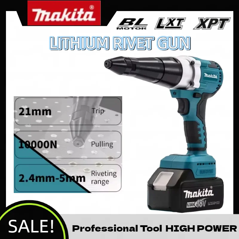 

Makita Brushless Electric Rivet Gun LED Cordless Multifunctional Rivet Nut Gun Automatic Riveting Tool For Makita 18V Battery