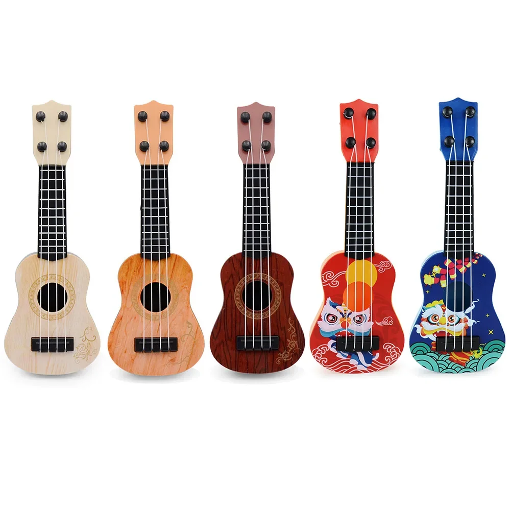 Mini Guitar 4 Strings Classical Ukulele Guitar Toy Musical Instruments for Kids Children Beginners Early Education Small Guitar