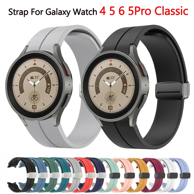 No Gap Magnetic Silicone Strap For Samsung Galaxy Watch 6 5 4 44mm 40mm 5 Pro 45mm Bracelet Galaxy Watch6 Classic 43mm 47mm Band