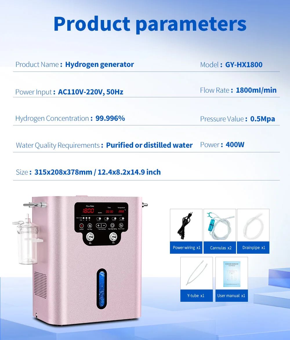 1800ml Wasserstoff-Sauerstoff-Generator mit SPE-PEM-Technologie, H2-O2-Inhalationsgerät, Hochleistungs-Wasserstoffgenerator für Wellness zu Hause – Detail 15