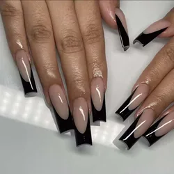 Nude Pink Long Square False Nails Salon Fake Nails Press on Nails Rectangle Nails Finger Nail DIY Decoration