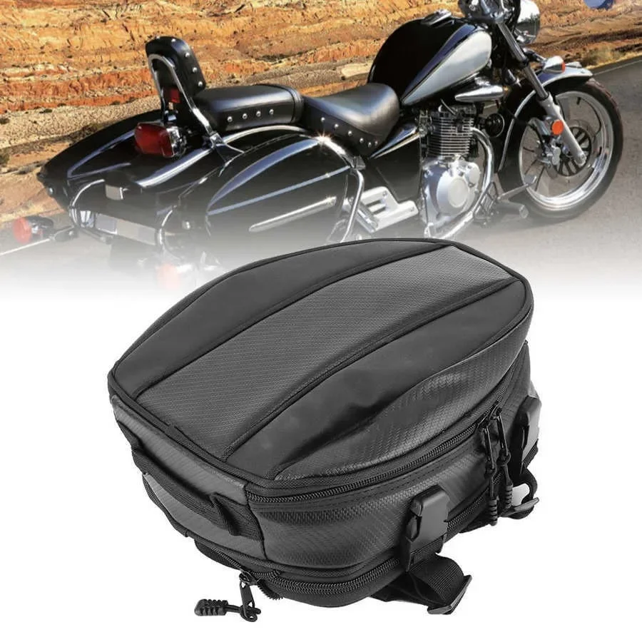 Motorcycle Rear Pillion Back Seat Tail Bag Waterproof Touring Cycling Luggage Storage Carry Pack for Motorbike Travel Trip