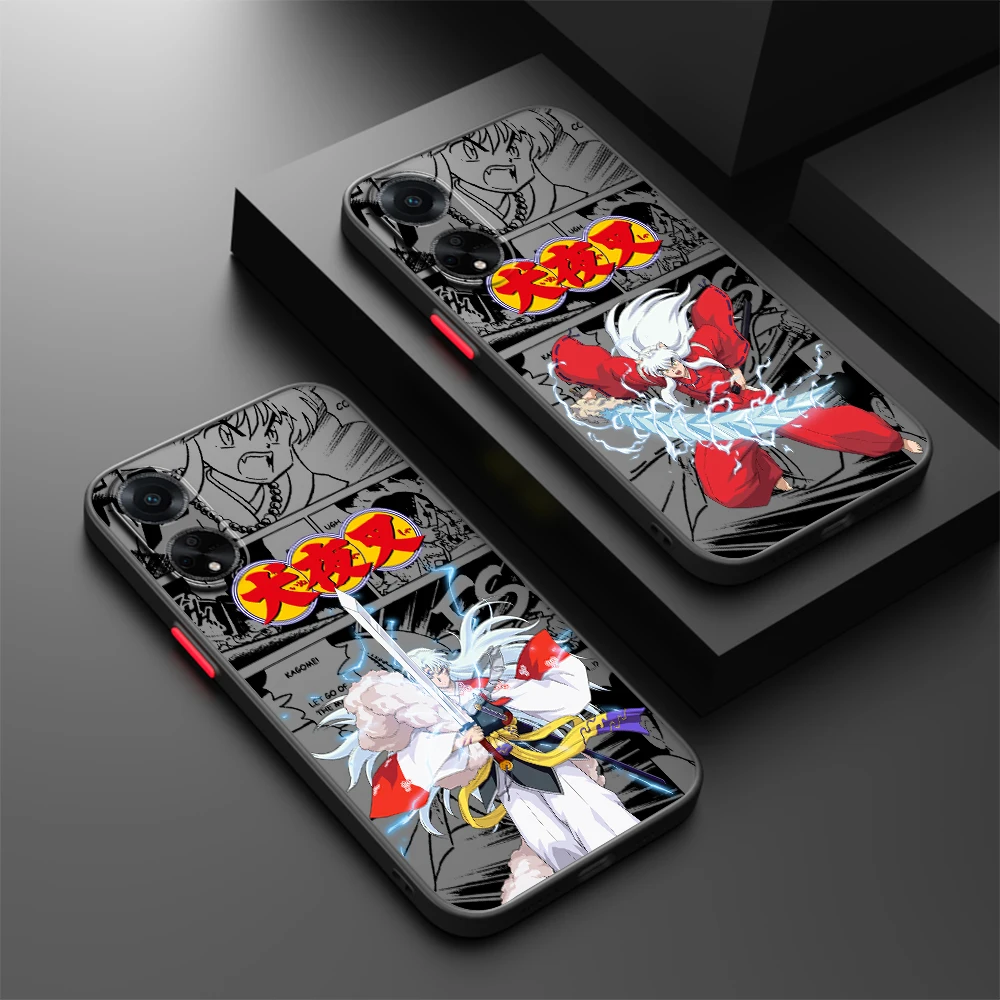 I-Inuyasha Anime Cool Cute Frosted Translucent For OPPO X5 X3 A54S A5 A94 A16 A53S A57 A74 A72 A96 A98 A78 5G Cover Phone Case