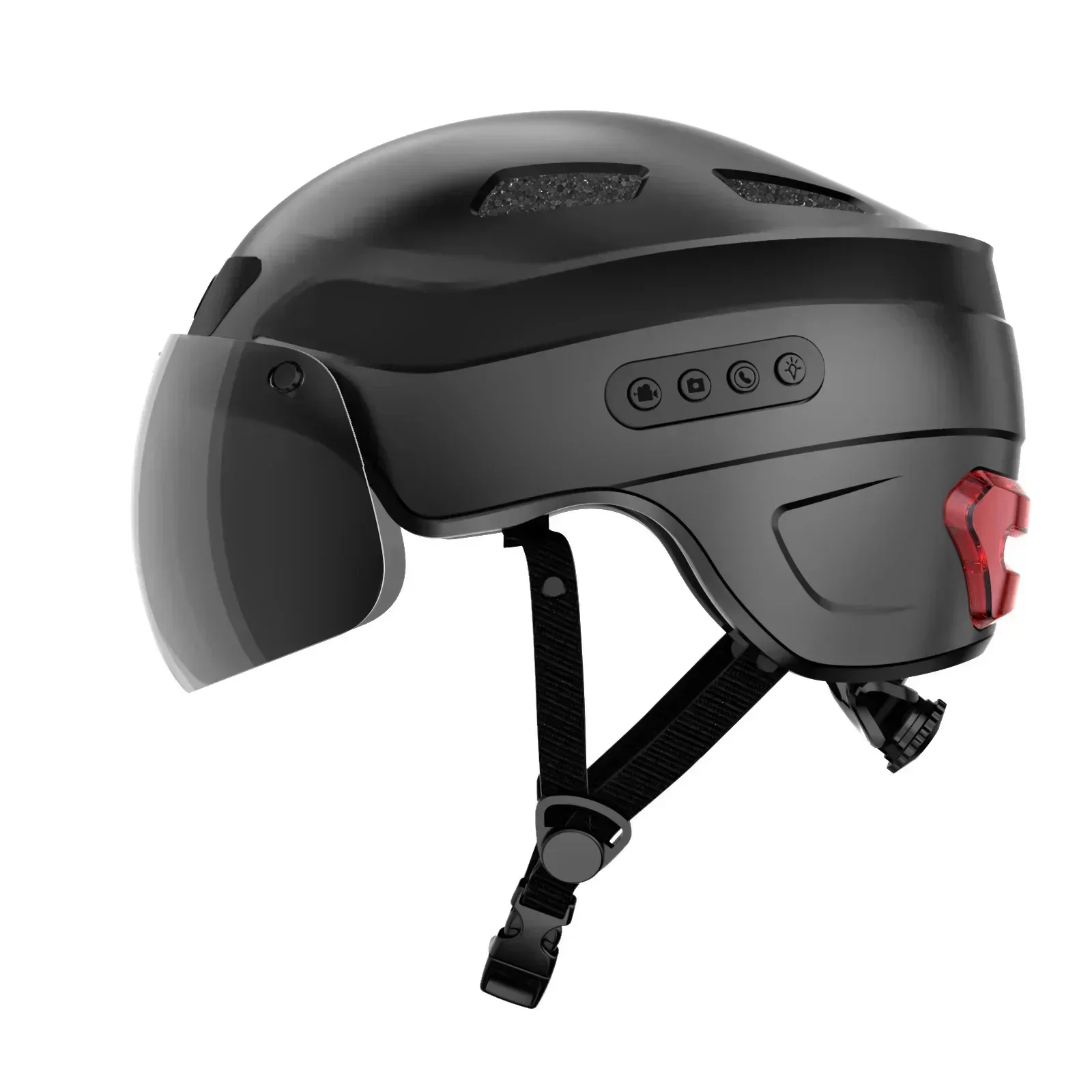 

Electric Bike Riding Helmet Fiber Carbon Camera With Accessories Tail Flashing Riding Bluetooth Turn Signal Lights