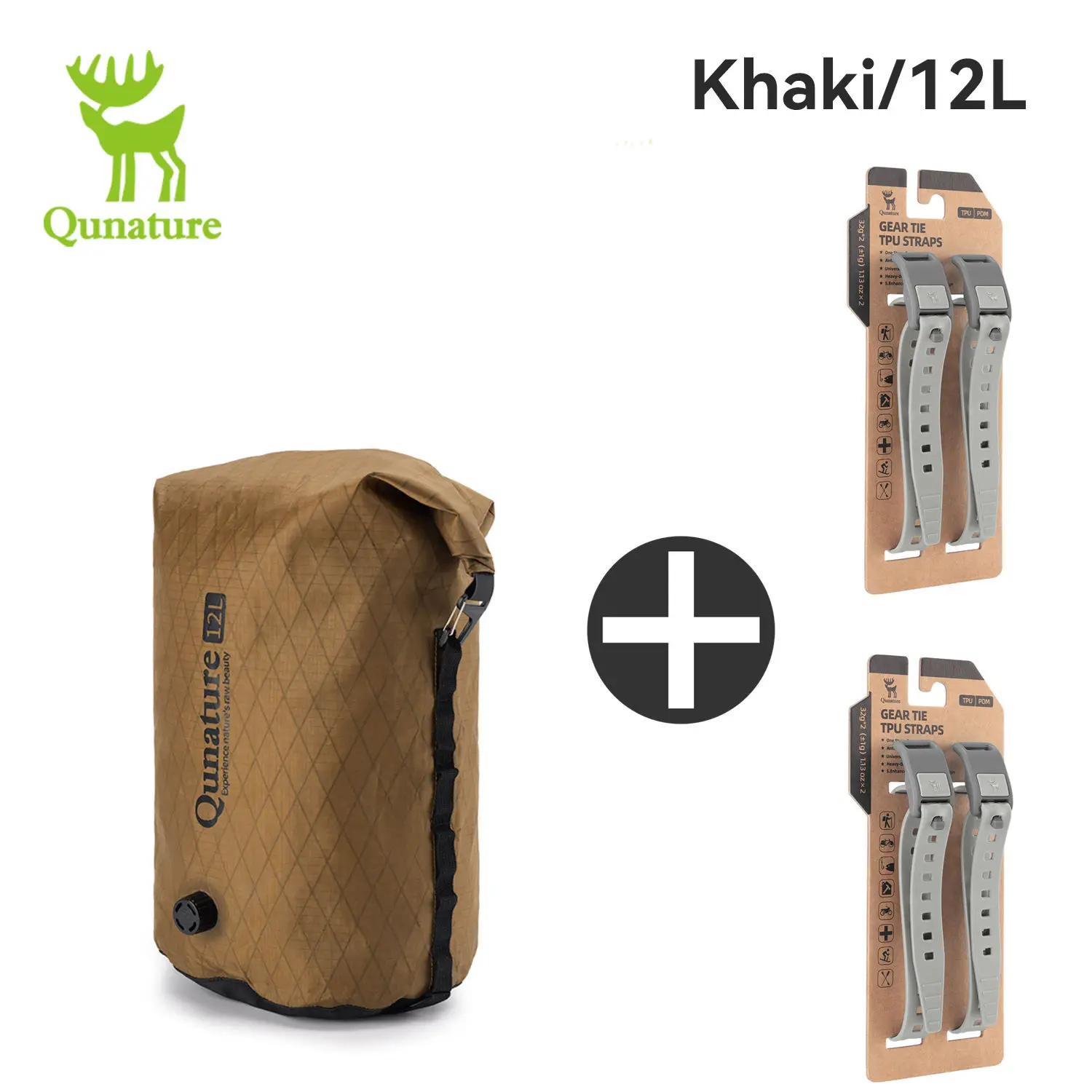 Qunature 3Pcs/set Bikepacking Bag Waterproof Compression Bag Lightweight Air Valve Design for RB MTB Travel Cycling Equipment
