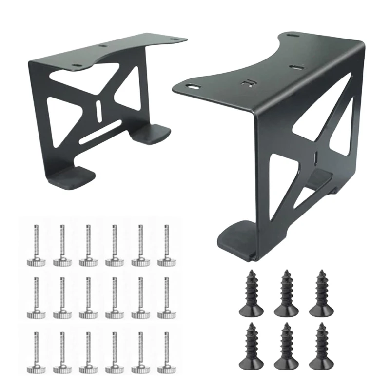 Metal Under Desk Holder Space Saving Organizers for Consoles & Controllers D46B