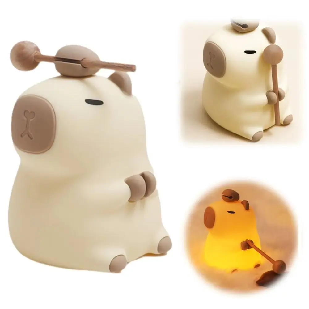 

2024 Adjustable Brightness Capybara Night Light Desktop Light Silicone Capybara Atmosphere Light Cute Desktop Decoration Room