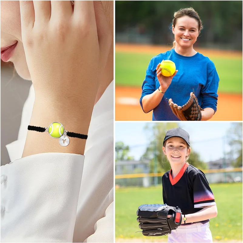 Initial Softball Bracelets Gifts for Teen Girls Boys Gifts