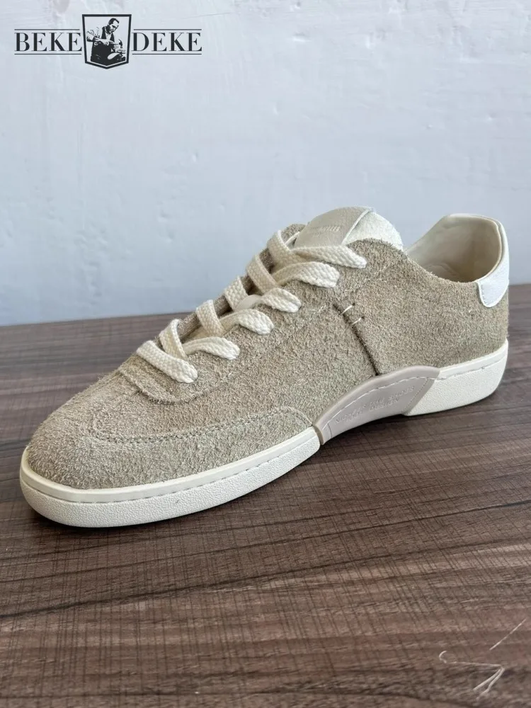 

New Designer Mens Low Cut Lace Up Cow Suede Leather Skateboard Shoes Flats Sneakers Joggers Trainers Casual Breathable Shoes