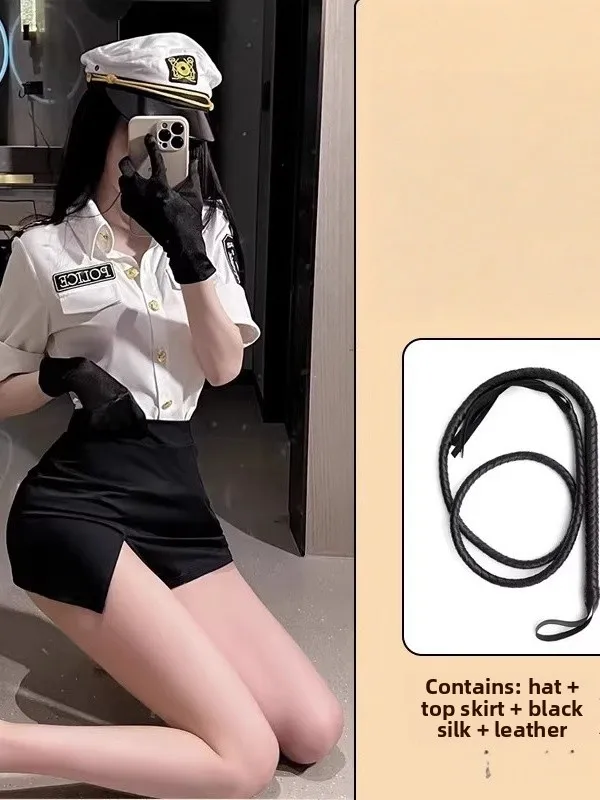 

Sexy Fem Police Cosplay orm Pure Desire Sle Cosplay Costume for Comic Con loween Air Steward Role Play Set