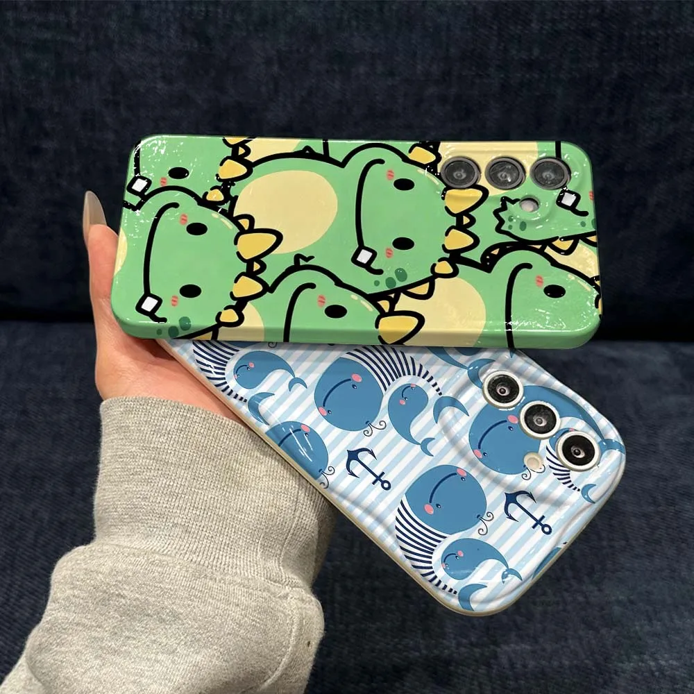 

Cute Dinosaur Shark Anime For Samsung Galaxy A73 A53 A25 A34 A51 A54 A35 A55 A33 A56 A04 4G 5G Feilin Wave Oil Shell Phone Case