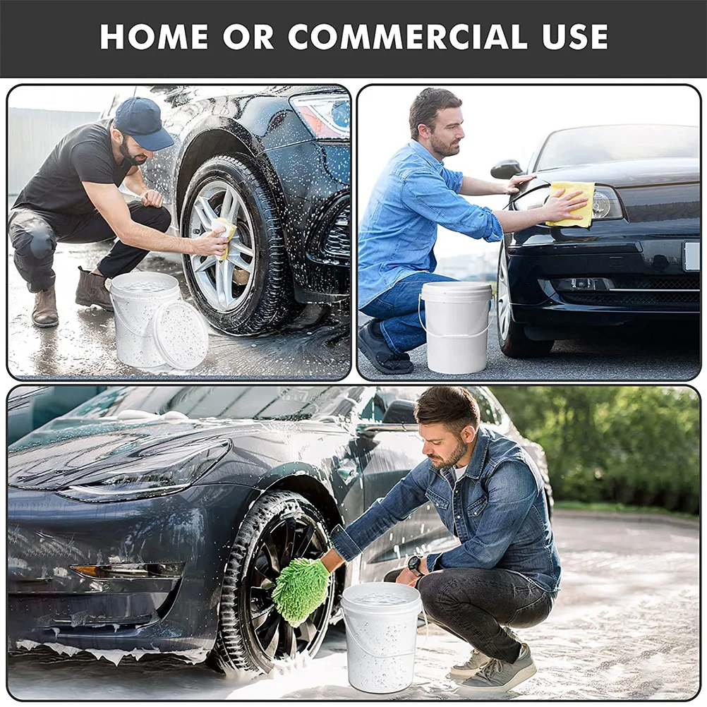 Car Wash Bucket for Cleaning Buckets with Lids Trash Can Food Storage Container Plastic
