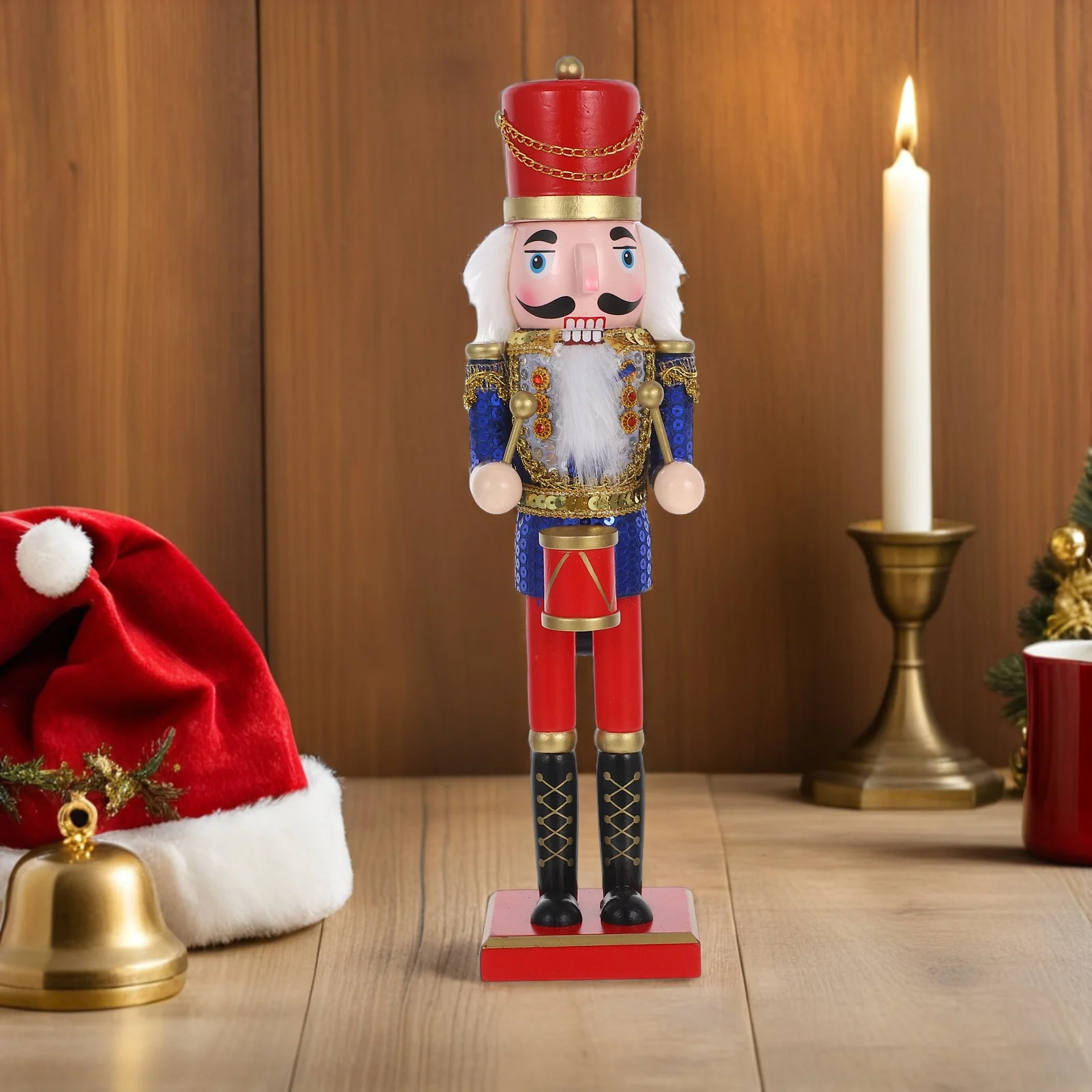 

Christmas Nutcracker Puppet Ornament Walnut Figure Tree Hanging Decor Wood Ornaments