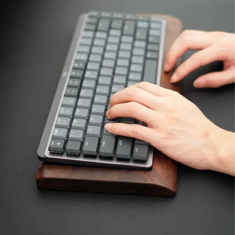 Walnut Wood Keyboard Base Tray for Logi MX Keys/MX Mechanical/Craft Keyboard Plam Rest Miaokong Touchpad Box Wooden Wrist Rest