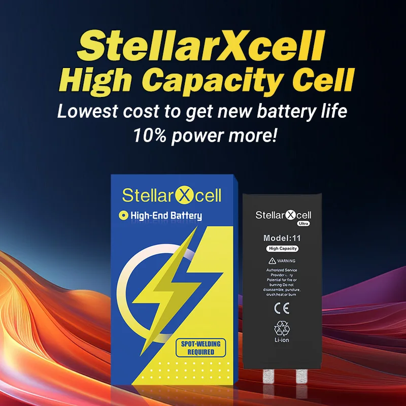 StellarXcell battery no flex 110% high capacity for iPhone XS~14ProMax XR 11 11pro 12 13Pro 14 14pro 13mini 12mini battery cell