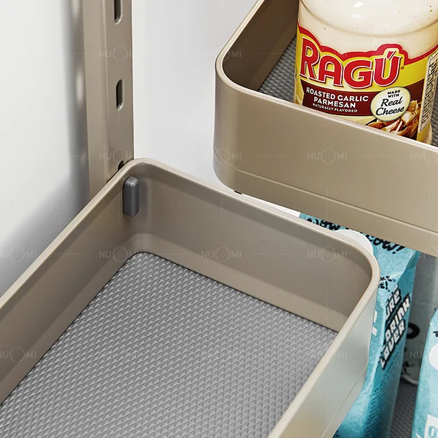 Glutinous rice kitchen storage unit cabinet  device Hardware linkage sliding basket pull out  room Kitchen