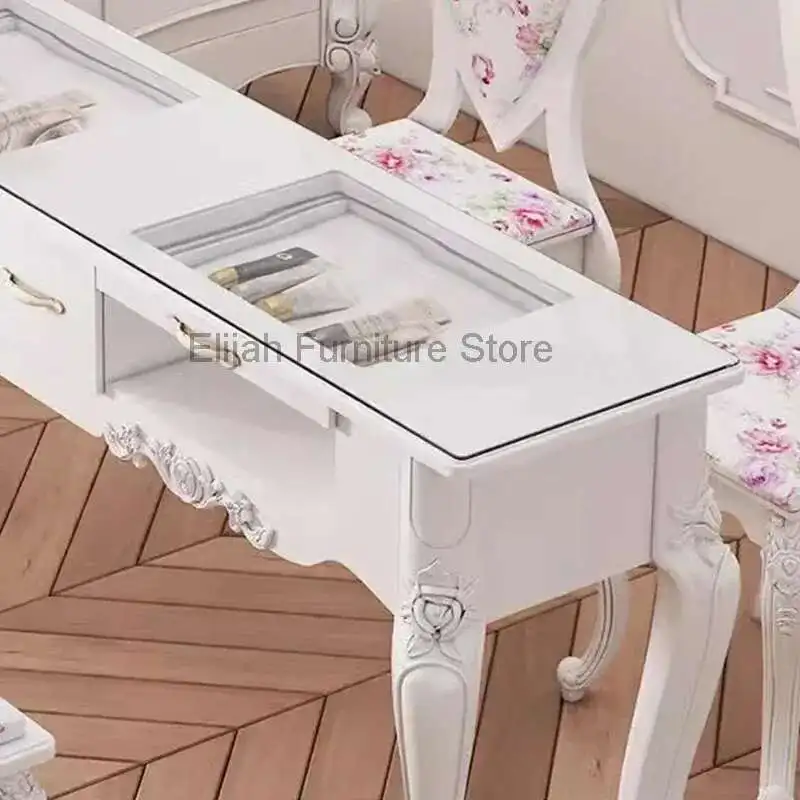 Stół do manicure, luksusowy, nowoczesny, profesjonalny, toaletka, stół kosmetyczny, meble do salonu paznokci.