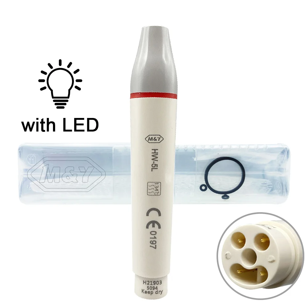 Dental LED Light Piezo Scaler Detachable Handpiece HW-5L fit Wo*dpecker E*S Ultrasonic Scalers Scaling Tips