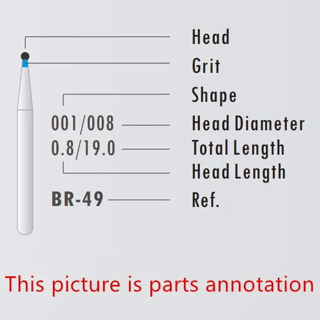 10pcs Dental Clinic Diamond Burs Drill  for High Speed Handpiece Medium FG 1.6mm Dentist Tool SI-51