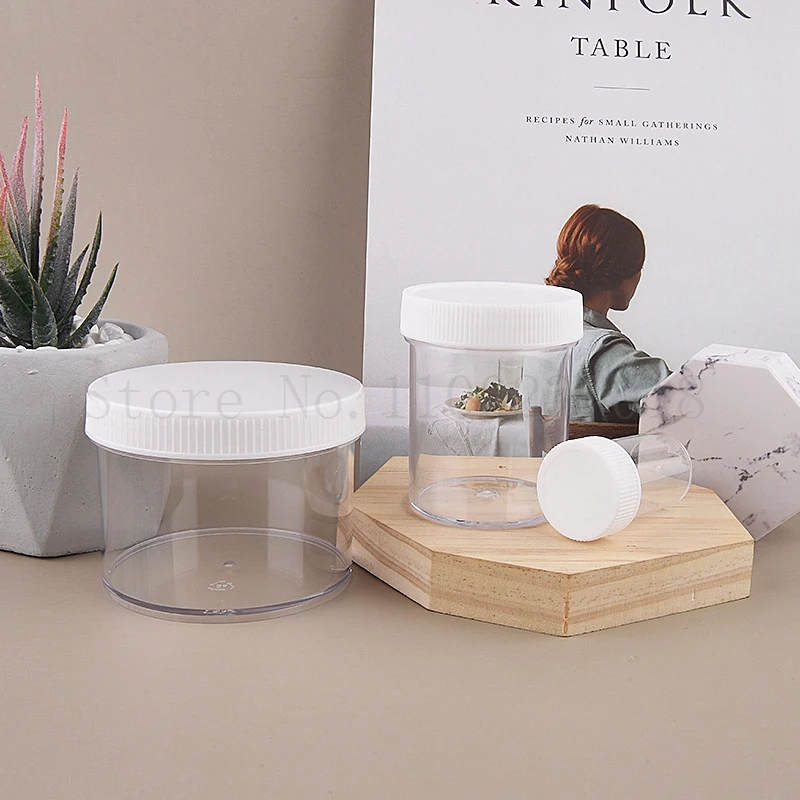 Tarro transparente de plástico con boca ancha para decoración de uñas, botella de cristal de limo, Poke, Color barro, 30 unids/lote, 10, 120, 200g