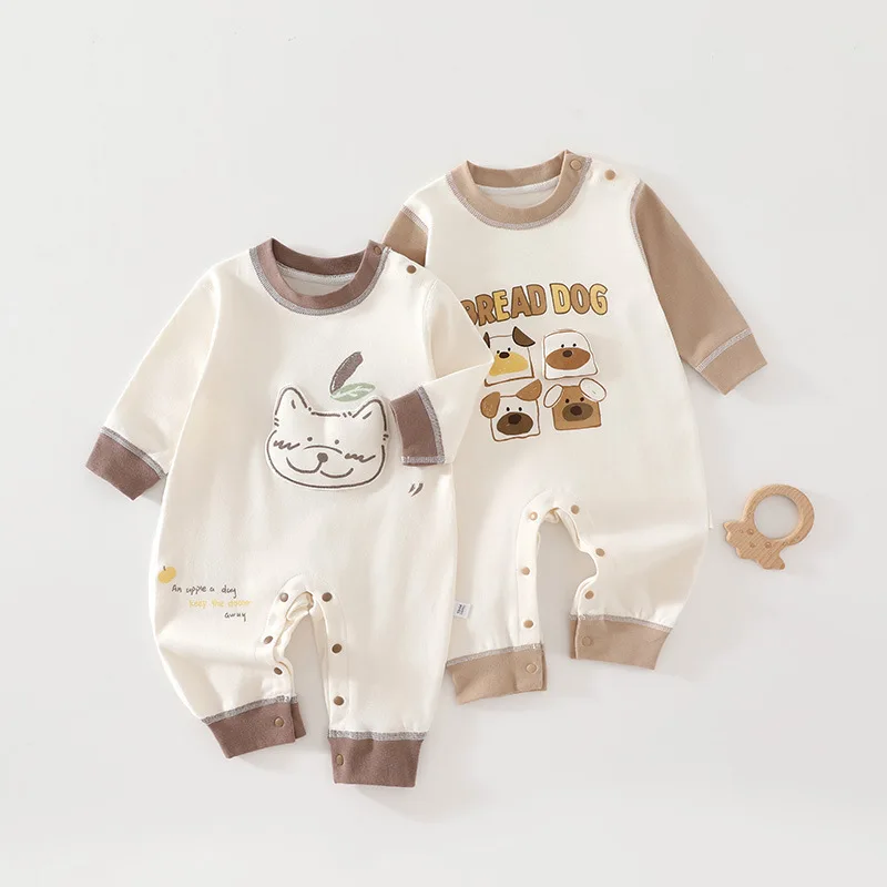 Somenie Baby Class A Boneless Cotton Spring and Autumn Baby Onesie, Antibacterial Cute Romper Climbing Suit 2026 Autumn
