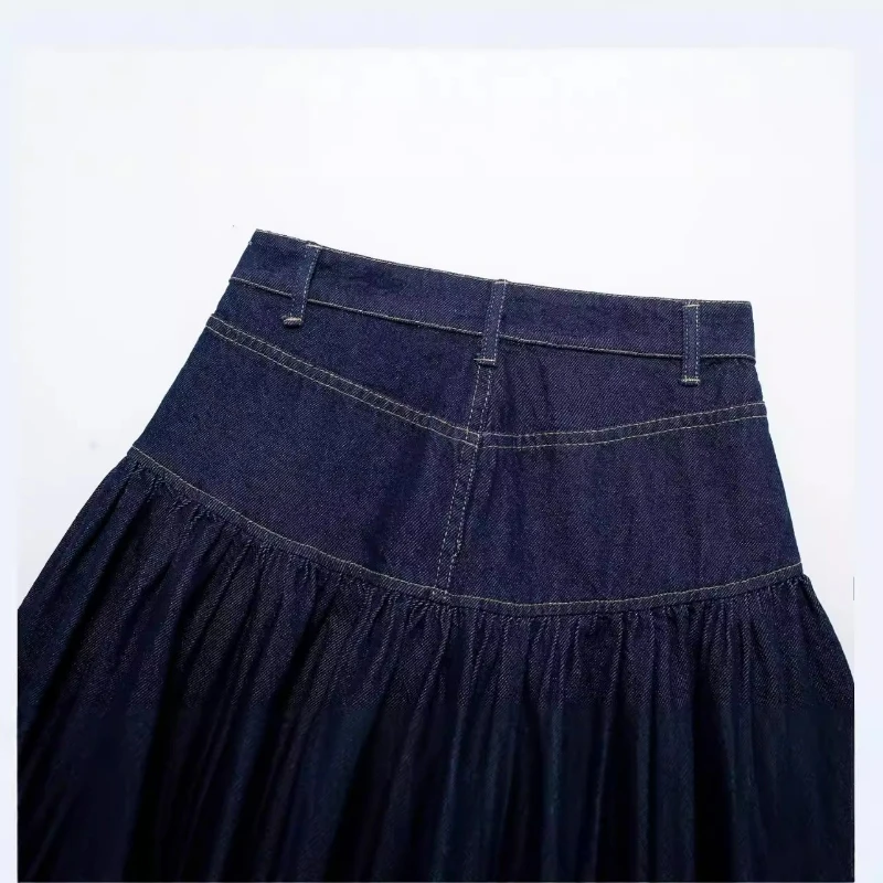 Style Denim Fashion Versatile Wide Swing Skirt Comfortable Skirt Advanced Casual Breathable Details Exquisite Trendyniche Fresh