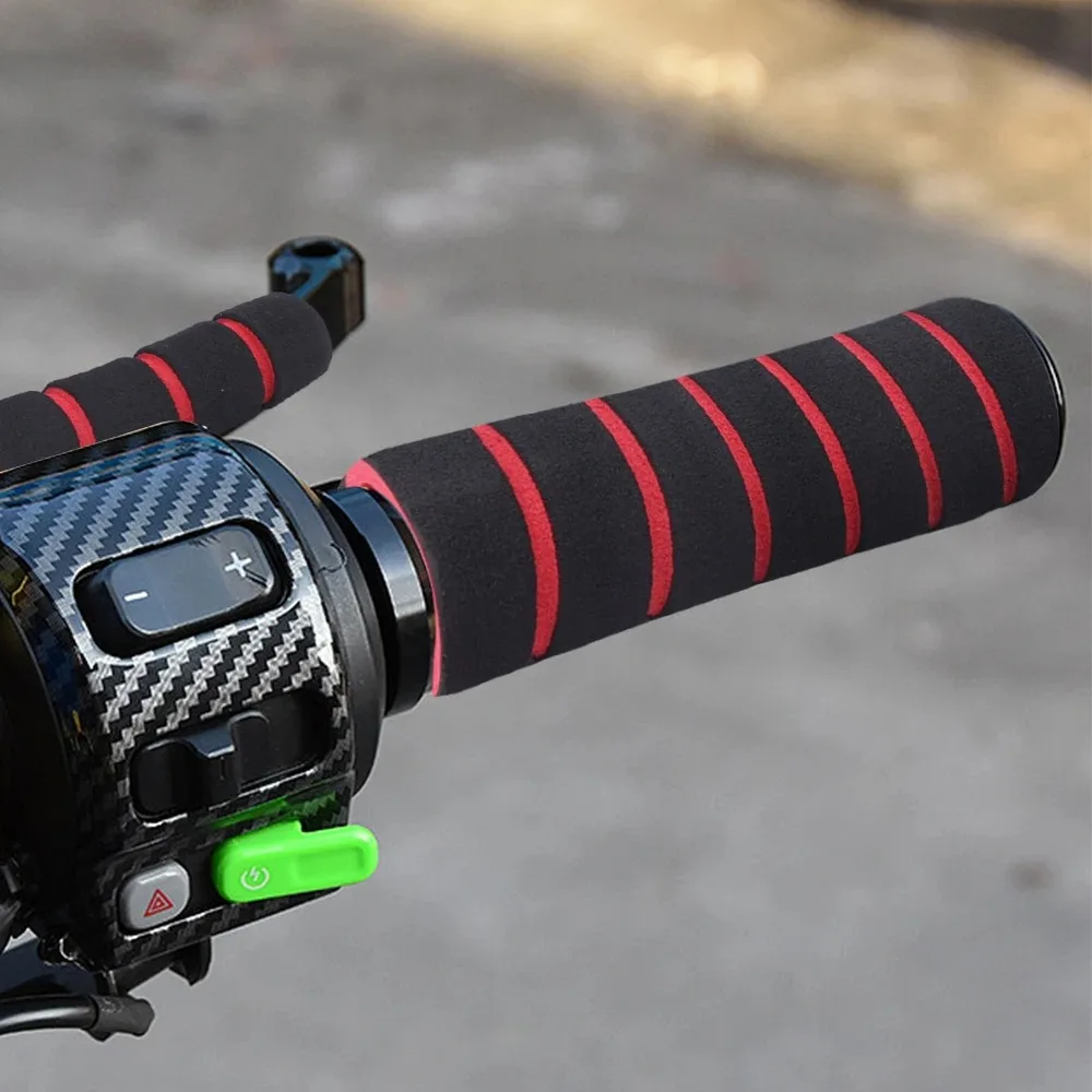 Stoßdämpfende Schwammgriffe für Motorradlenker Komfortable Schaumstoff-Handgriffe für Langstreckenfahrten für Motorräder und E-Bikes – Detail 14